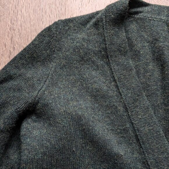 Deep Green Madewell V-Neck Long Cardigan Grandpa Professor Style XS - Picture 4 of 7